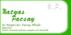 matyas pacsay business card
